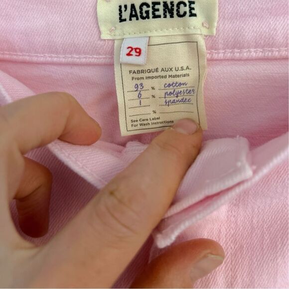 L'AGENCE Sada High Rise Cropped Soft Pink Ankle Jeans, Size 29 NWT - Picture 5 of 11